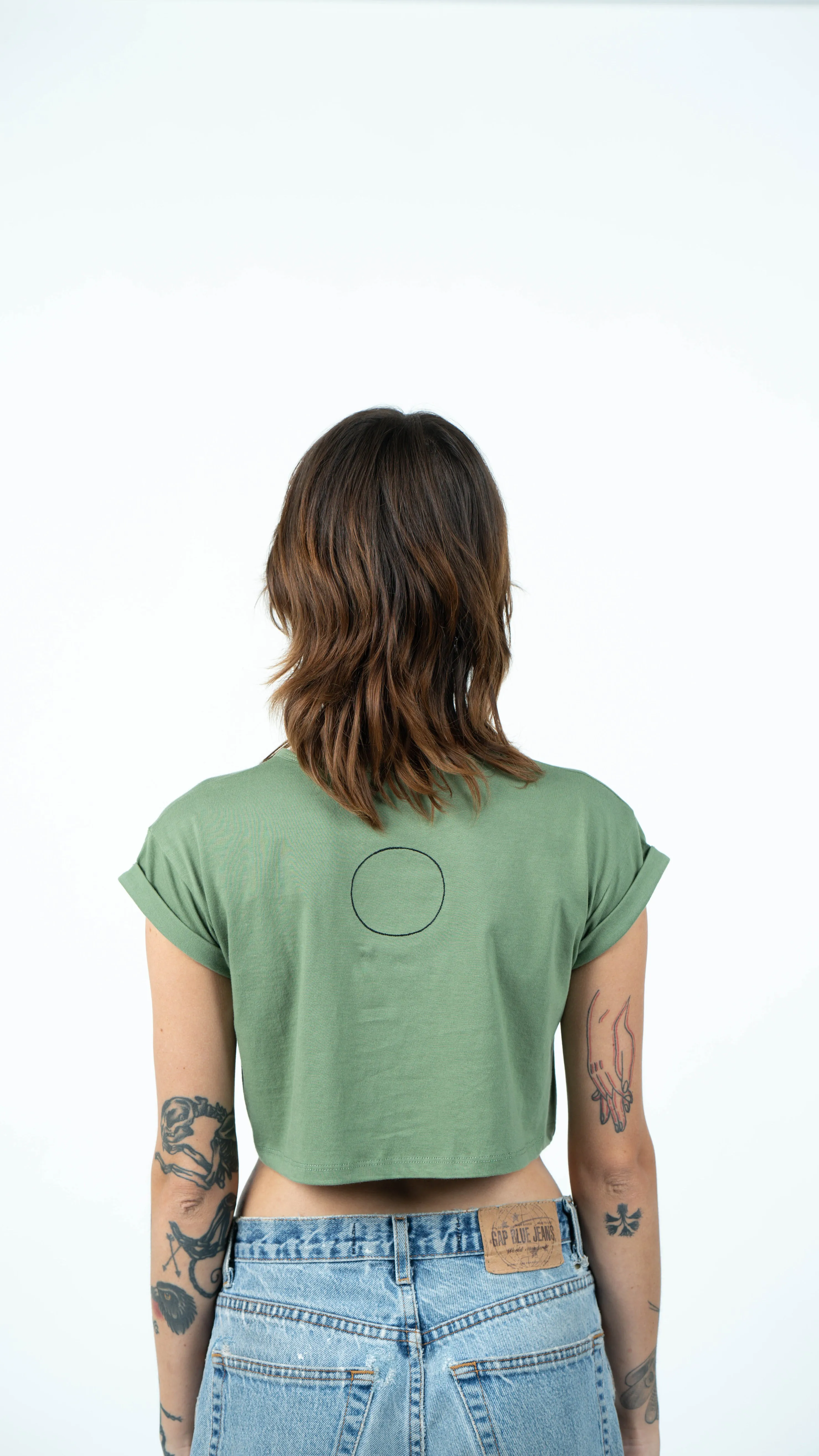 Space Roll Sleeve Crop (Sage)