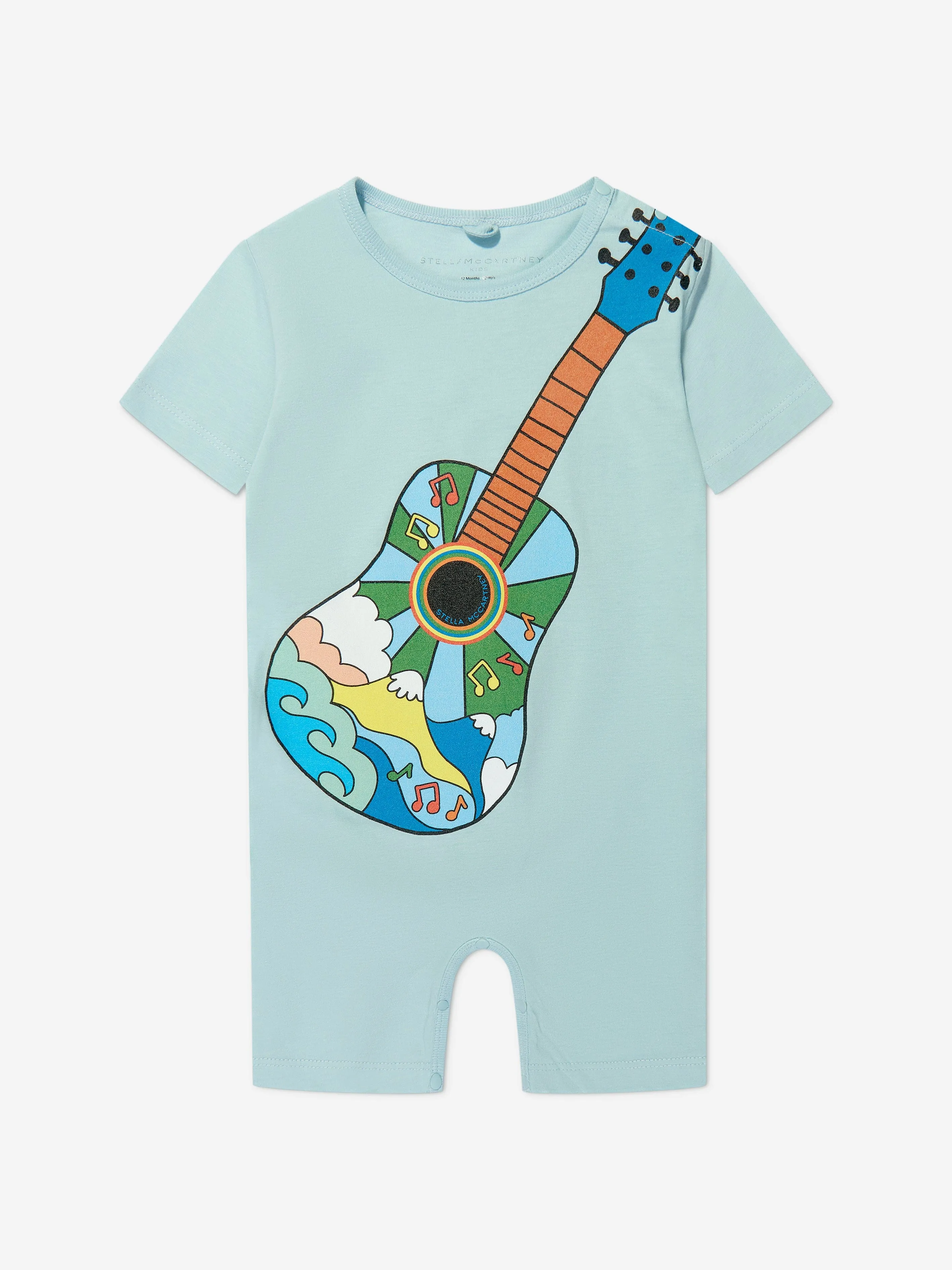 Stella McCartney Baby Boys Guitar Print Romper in Blue