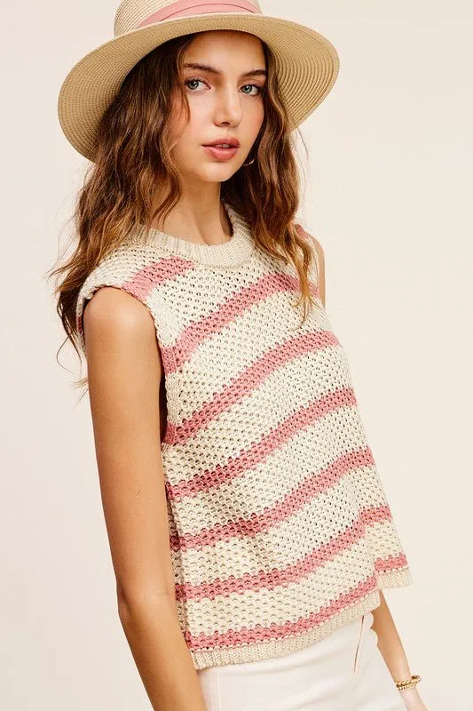 Striped Sleeveless Knit Top