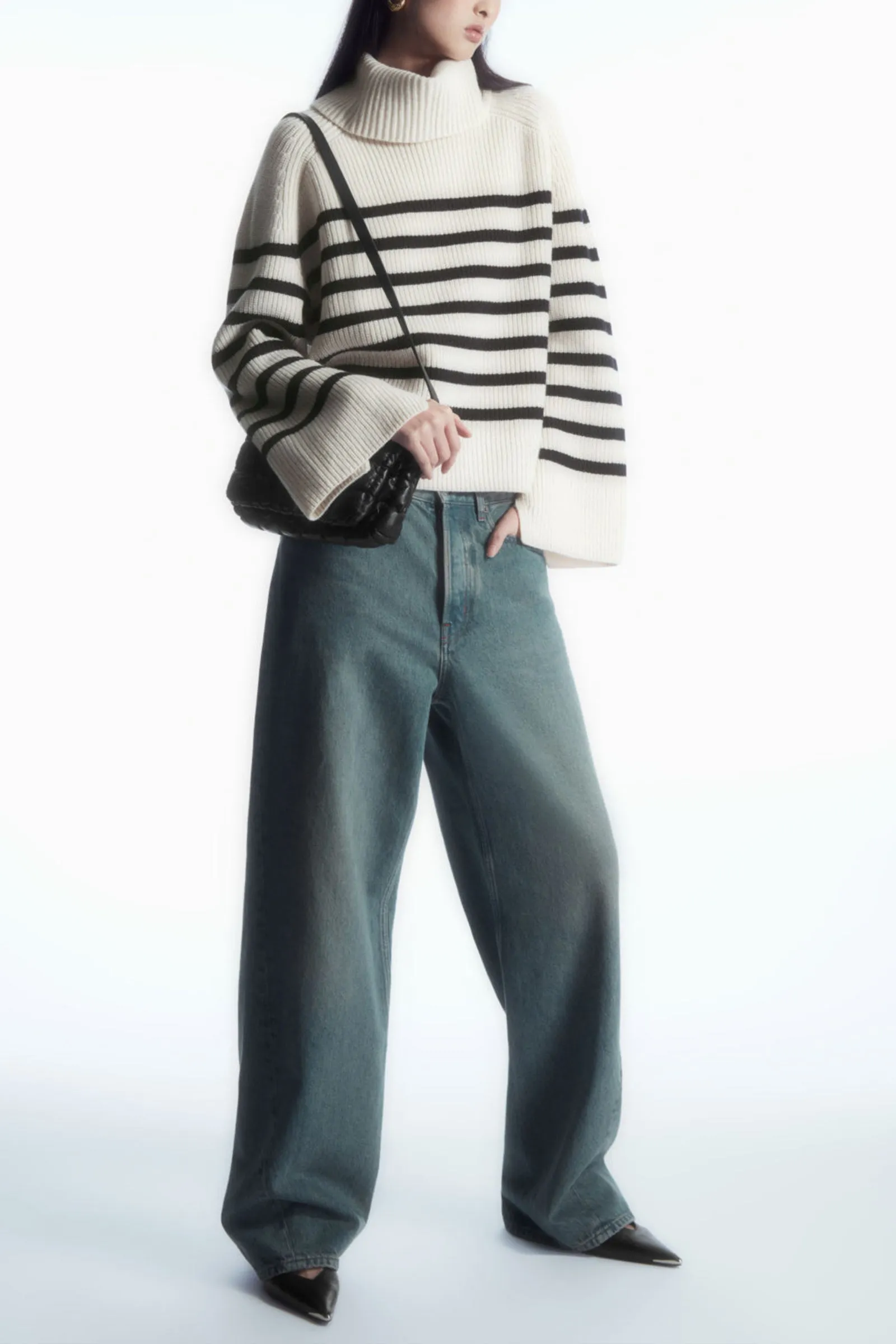 Striped Wool Roll-neck Jumper