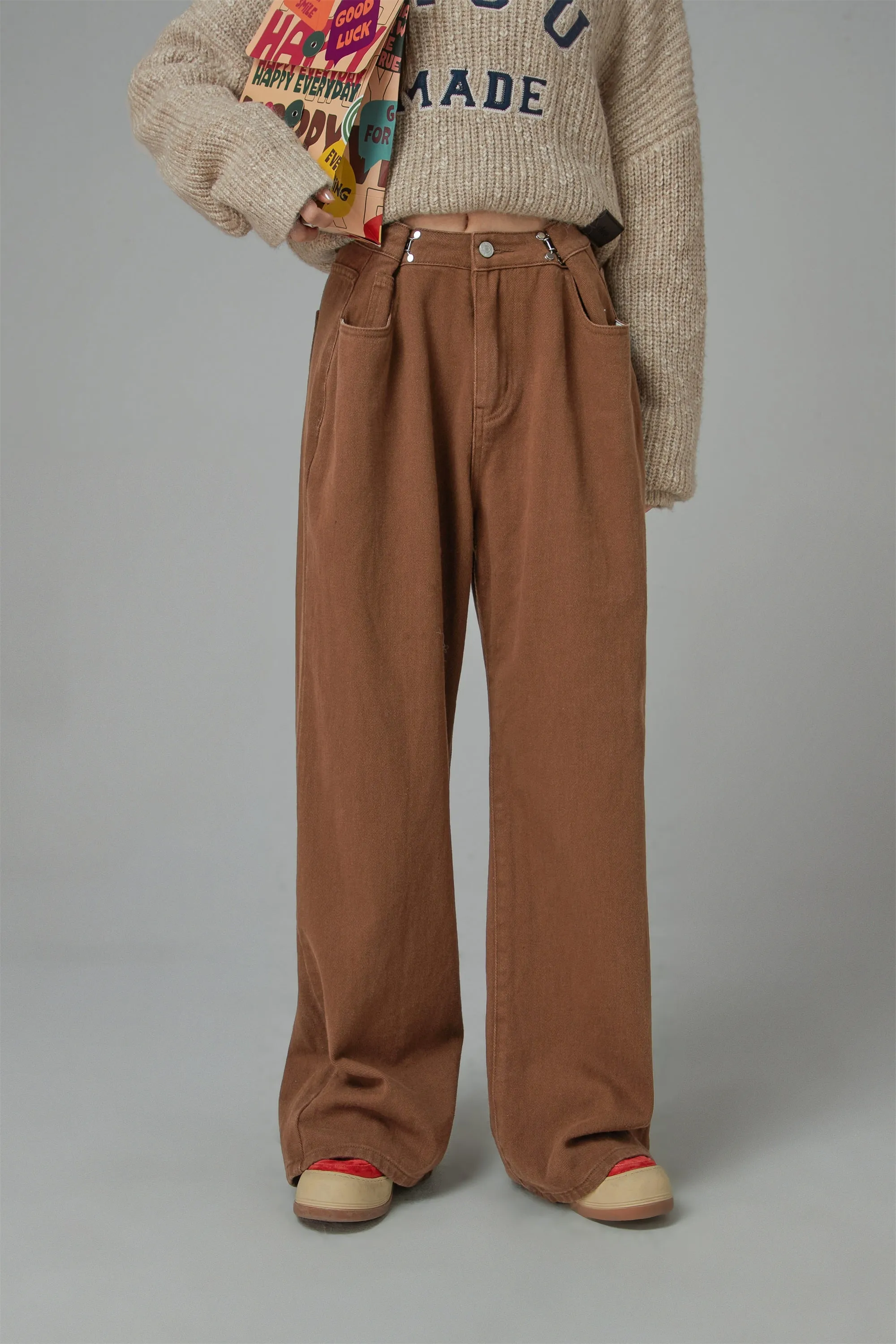 Summer Adjustable High Waist Wide Leg Pants