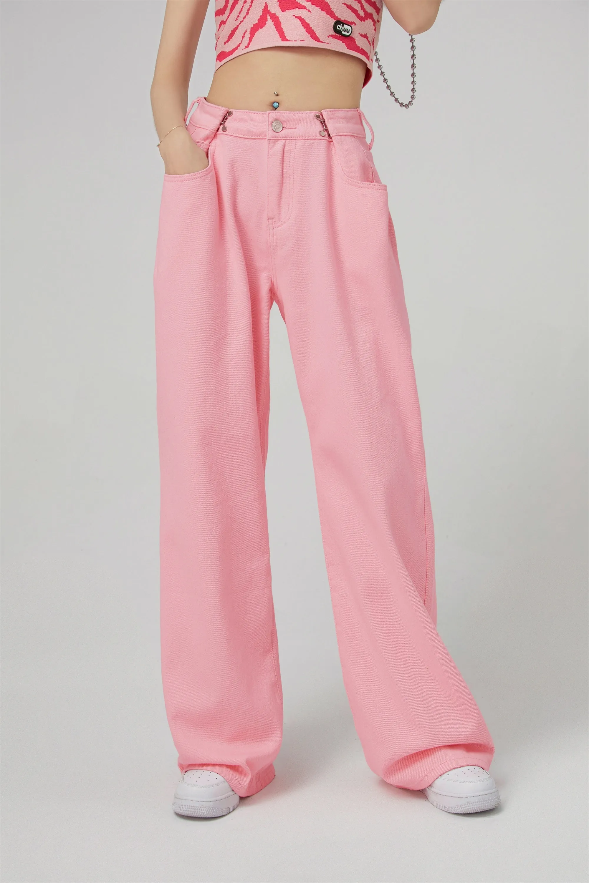 Summer Adjustable High Waist Wide Leg Pants