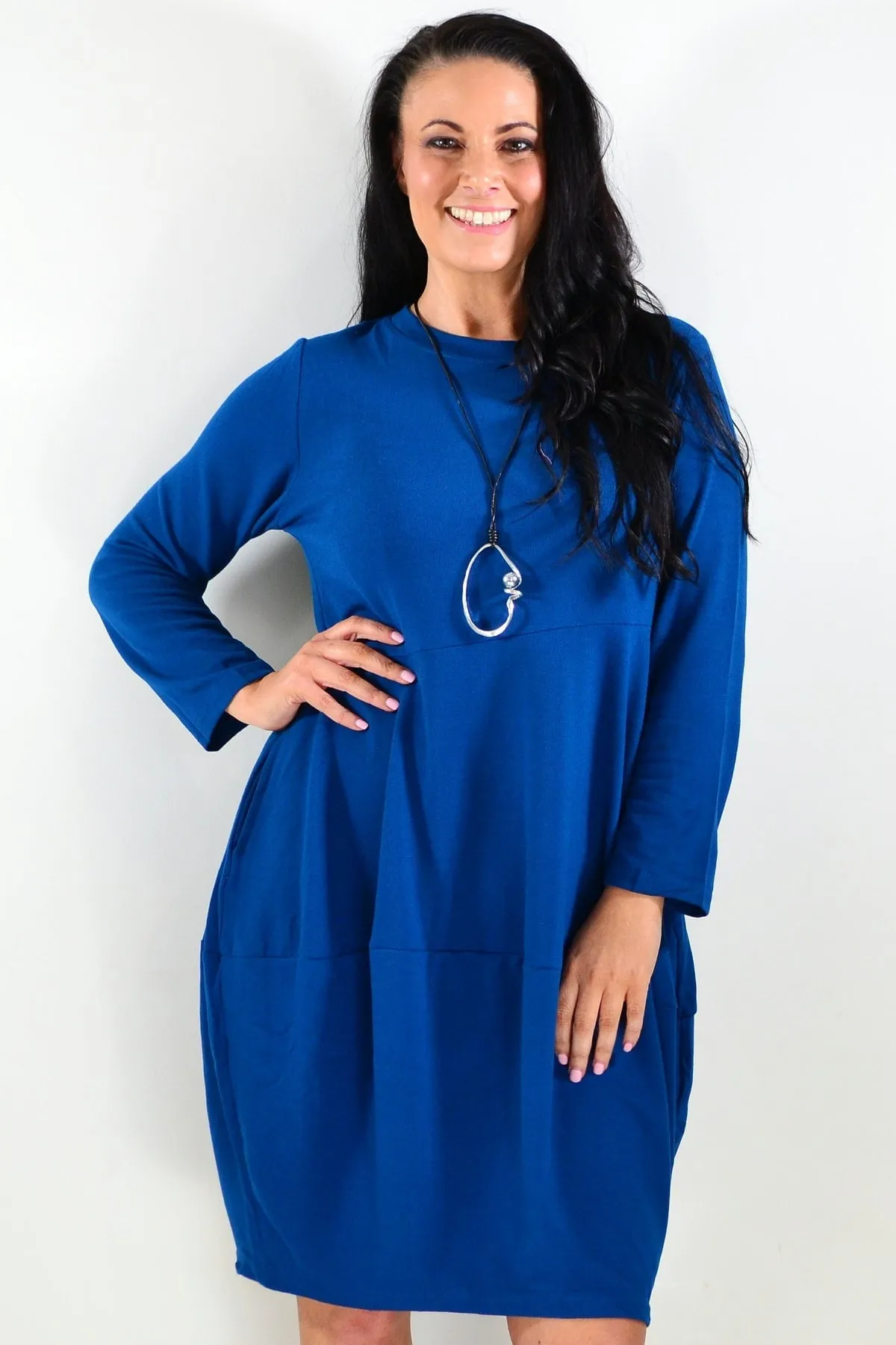 Teal Cocoon Winter Pocket Tunic Dress