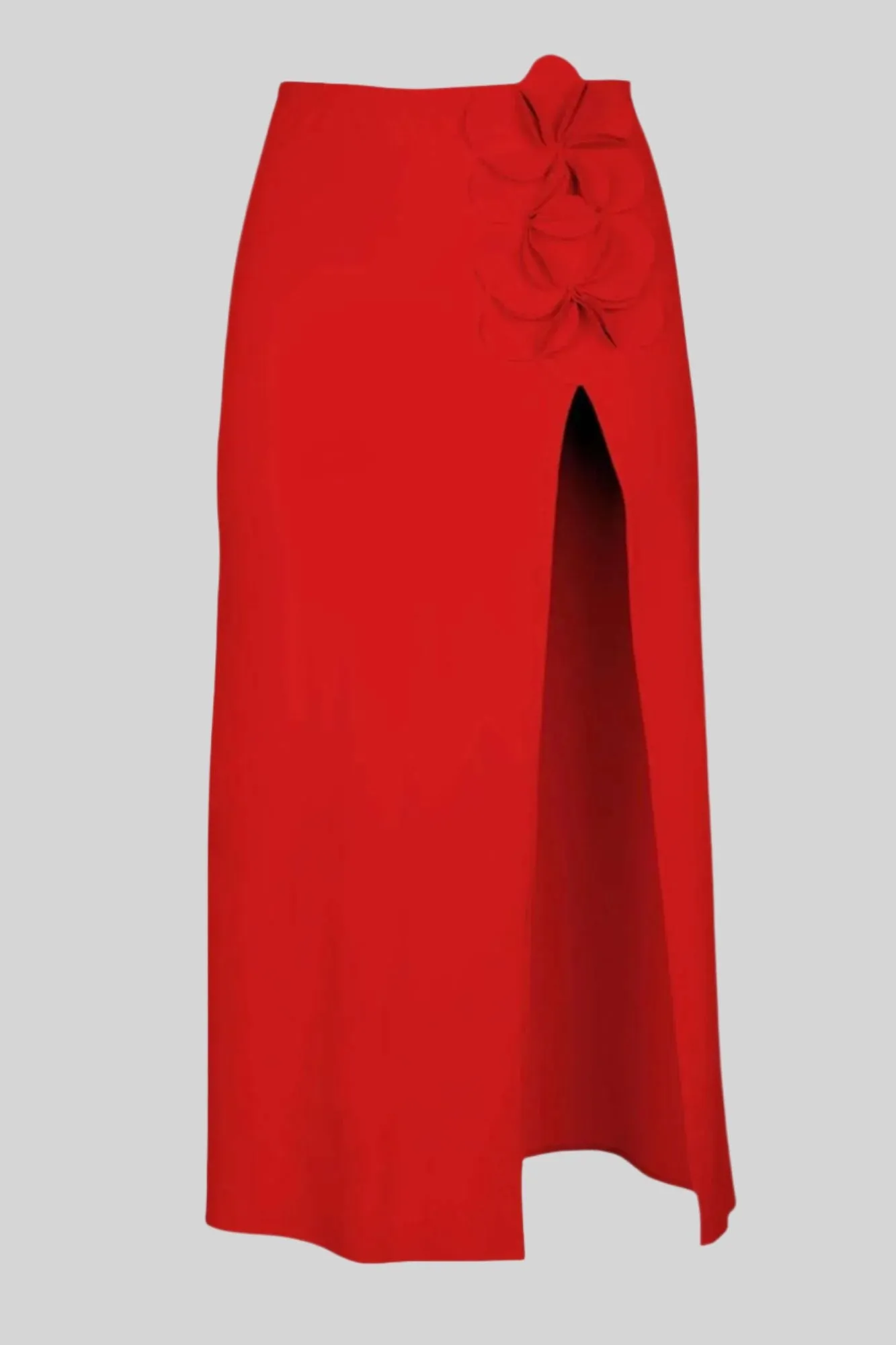 Tess Long Straight Skirt in Cherry