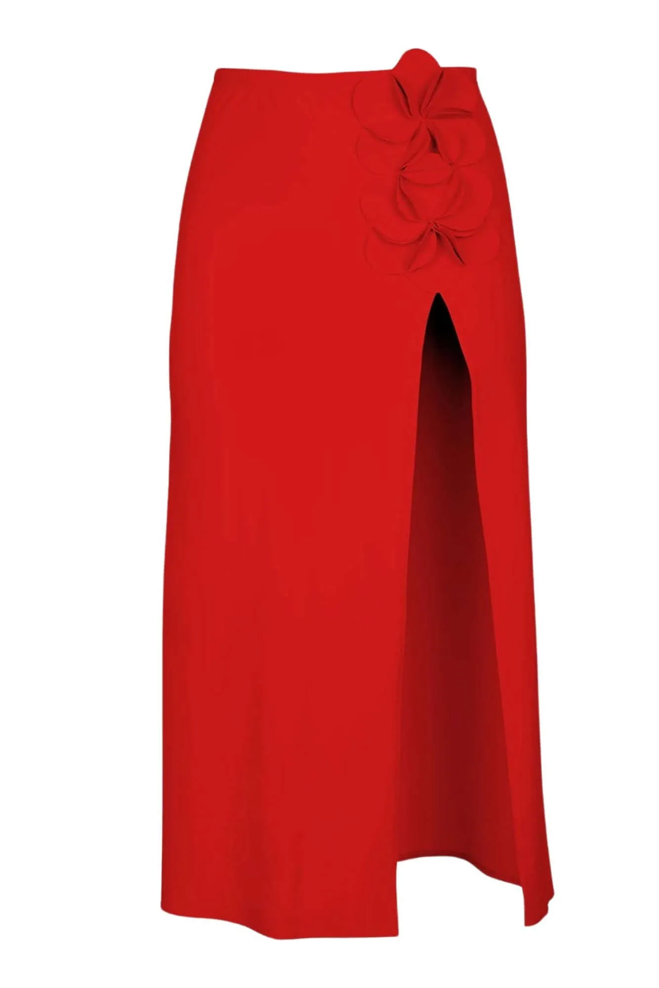 Tess Long Straight Skirt in Cherry