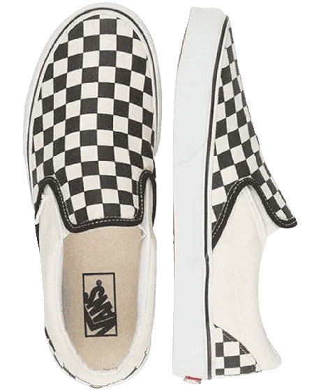 VANS CLASSIC SLIP ON CHECKERBOARD - BLACK/WHITE