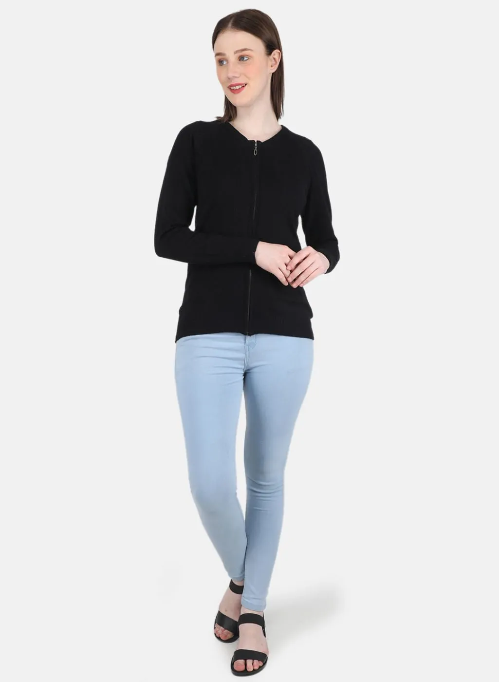 Women Black Solid Pullover