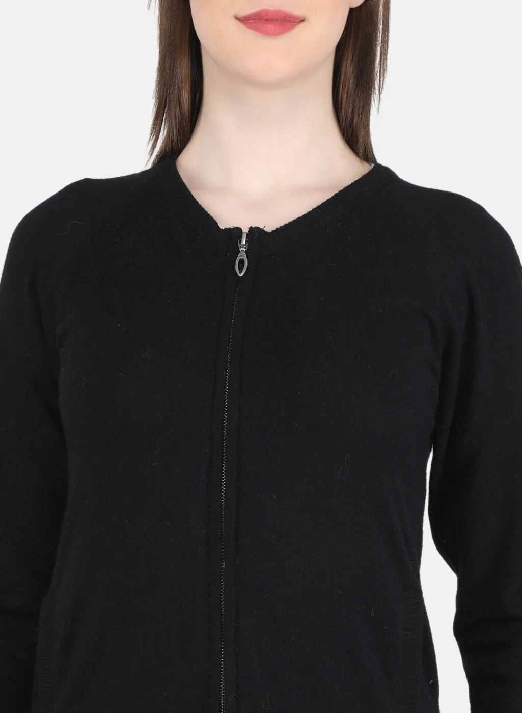 Women Black Solid Pullover