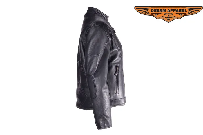 Women Naked Cowhide Racer Vented Jacket