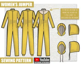 Women's Jumper & Hoods Sewing Pattern/Downloadable PDF and Tutorial Book