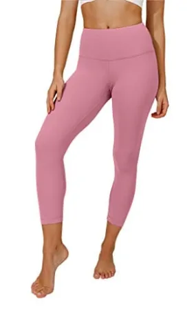 Yogalicious High Waist Ultra Soft Lightweight Capris - High Rise Yoga Pants - Cuban Orchid Nude Tech - XS