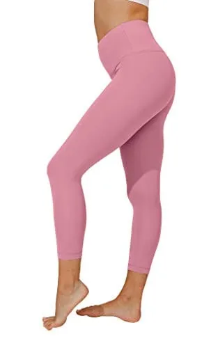 Yogalicious High Waist Ultra Soft Lightweight Capris - High Rise Yoga Pants - Cuban Orchid Nude Tech - XS