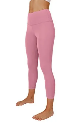 Yogalicious High Waist Ultra Soft Lightweight Capris - High Rise Yoga Pants - Cuban Orchid Nude Tech - XS